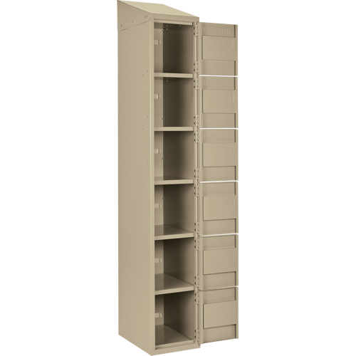 Clean Line Lockerette, 6 -tier, Bank of 3, 36" x 18" x 78", Steel, Beige, Rivet (Assembled) Auto Electric Service Ltd.