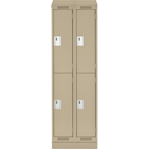 Clean Line Lockers, 2 -tier, Bank of 2, 24" x 18" x 82", Steel, Beige, Rivet (Assembled) Auto Electric Service Ltd.