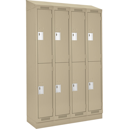 Clean Line Lockers, 2 -tier, Bank of 4, 48" x 18" x 82", Steel, Beige, Rivet (Assembled) Auto Electric Service Ltd.