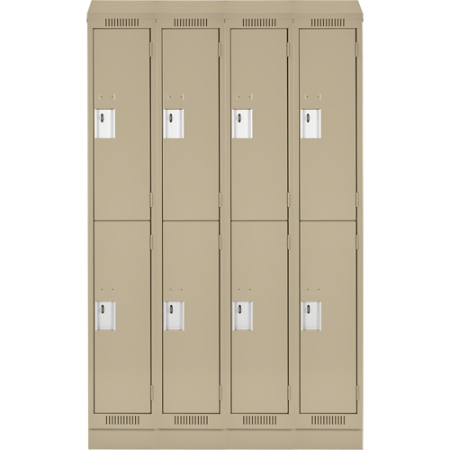 Clean Line Lockers, 2 -tier, Bank of 4, 48" x 18" x 82", Steel, Beige, Rivet (Assembled) Auto Electric Service Ltd.