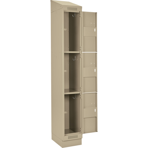 Clean Line Lockers, 3 -tier, Bank of 4, 48" x 18" x 82", Steel, Beige, Rivet (Assembled) Auto Electric Service Ltd.