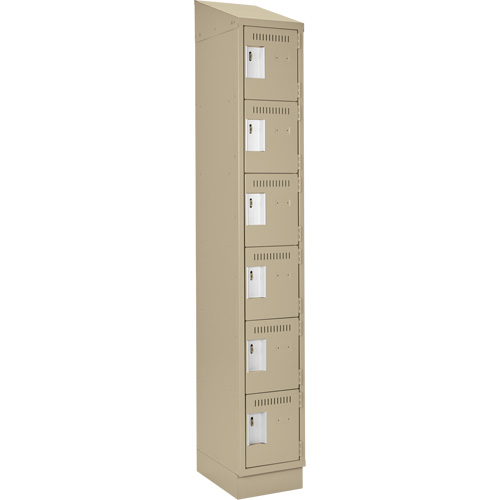 Petits casiers Clean Line, 6 niveaux, 12" x 18" x 82", Acier, Beige, Rivet (assembl&eacute;) Auto Electric Service Ltd.