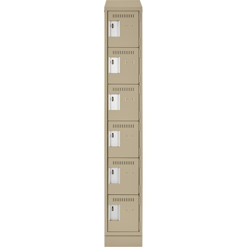 Petits casiers Clean Line, 6 niveaux, 12" x 18" x 82", Acier, Beige, Rivet (assembl&eacute;) Auto Electric Service Ltd.