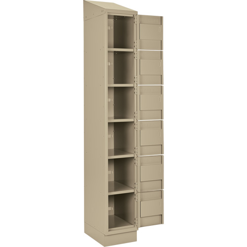Clean Line Lockerette , 6 -tier, Bank of 4, 48" x 18" x 82", Steel, Beige, Rivet (Assembled) Auto Electric Service Ltd.