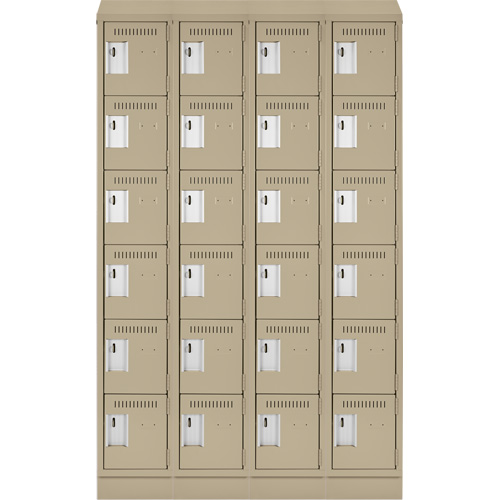 Clean Line Lockerette , 6 -tier, Bank of 4, 48" x 18" x 82", Steel, Beige, Rivet (Assembled) Auto Electric Service Ltd.
