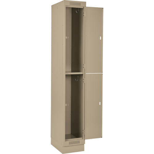Clean Line Lockers, 2 -tier, Bank of 3, 36" x 18" x 76", Steel, Beige, Rivet (Assembled) Auto Electric Service Ltd.
