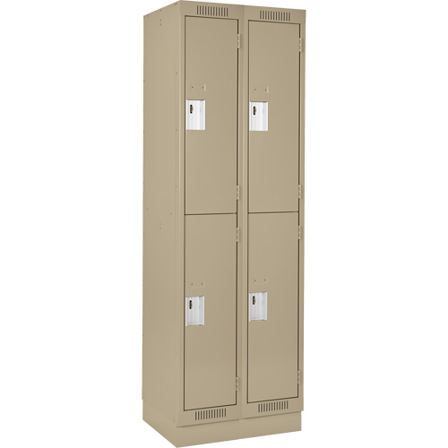 Clean Line Lockers, 2 -tier, Bank of 2, 24" x 18" x 76", Steel, Beige, Rivet (Assembled) Auto Electric Service Ltd.