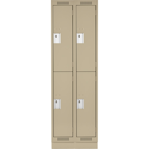Clean Line Lockers, 2 -tier, Bank of 2, 24" x 18" x 76", Steel, Beige, Rivet (Assembled) Auto Electric Service Ltd.
