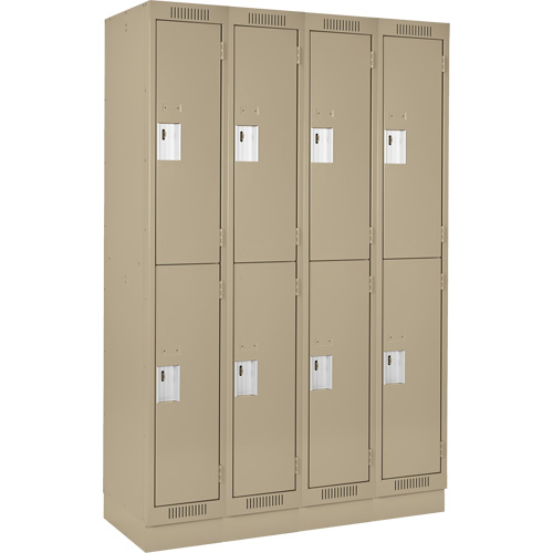 Clean Line Lockers, 2 -tier, Bank of 4, 48" x 18" x 76", Steel, Beige, Rivet (Assembled) Auto Electric Service Ltd.