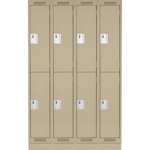 Clean Line Lockers, 2 -tier, Bank of 4, 48" x 18" x 76", Steel, Beige, Rivet (Assembled) Auto Electric Service Ltd.