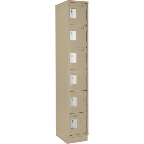 Petits casiers Clean Line, 6 niveaux, 12" x 18" x 76", Acier, Beige, Rivet (assembl&eacute;) Auto Electric Service Ltd.