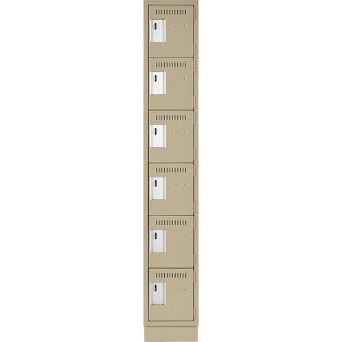 Petits casiers Clean Line, 6 niveaux, 12" x 18" x 76", Acier, Beige, Rivet (assembl&eacute;) Auto Electric Service Ltd.