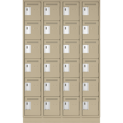 Clean Line Lockerette, 6 -tier, Bank of 4, 48" x 18" x 76", Steel, Beige, Rivet (Assembled) Auto Electric Service Ltd.