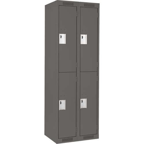 Casiers Clean Line, 2 niveaux, Bloc de 2, 24" x 18" x 72", Acier, Charbon, Rivet (assembl&eacute;) Auto Electric Service Ltd.