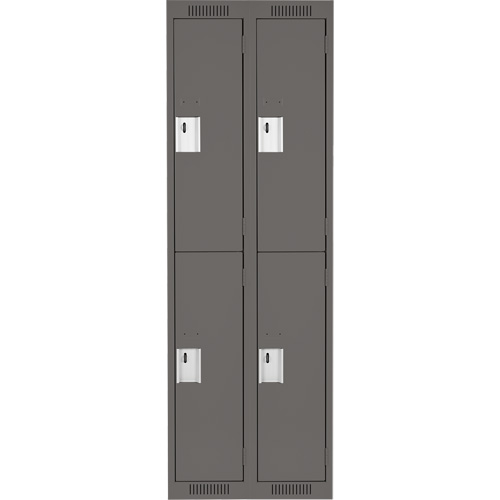 Casiers Clean Line, 2 niveaux, Bloc de 2, 24" x 18" x 72", Acier, Charbon, Rivet (assembl&eacute;) Auto Electric Service Ltd.