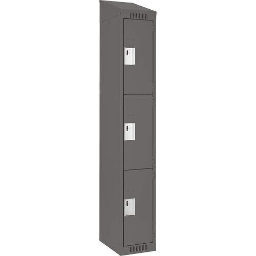 Clean Line Lockers, 3 -tier, 12" x 18" x 78", Steel, Charcoal, Rivet (Assembled) Auto Electric Service Ltd.