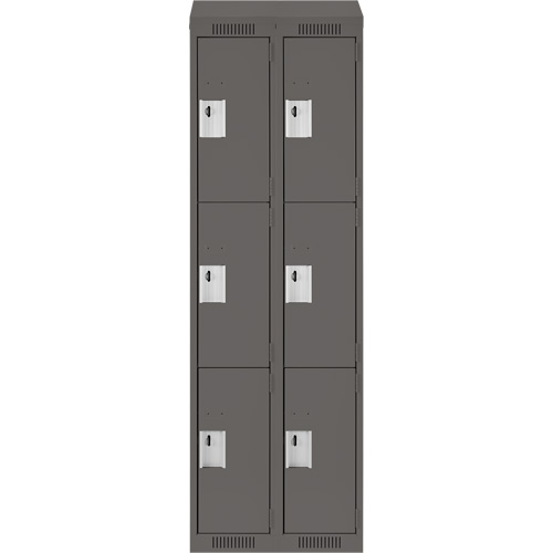 Clean Line Lockers, 3 -tier, Bank of 2, 24" x 18" x 78", Steel, Charcoal, Rivet (Assembled) Auto Electric Service Ltd.