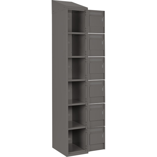 Clean Line Lockerette, 6 -tier, Bank of 3, 36" x 18" x 78", Steel, Charcoal, Rivet (Assembled) Auto Electric Service Ltd.