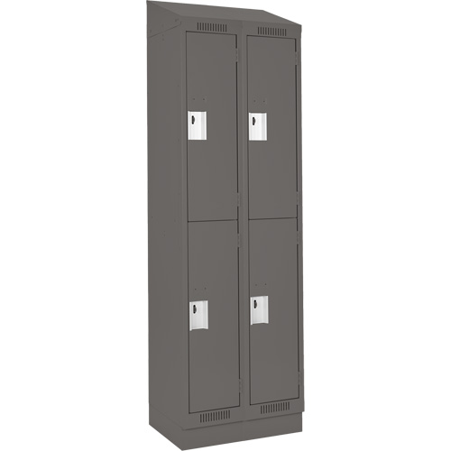 Clean Line Lockers, 2 -tier, Bank of 2, 24" x 18" x 82", Steel, Charcoal, Rivet (Assembled) Auto Electric Service Ltd.