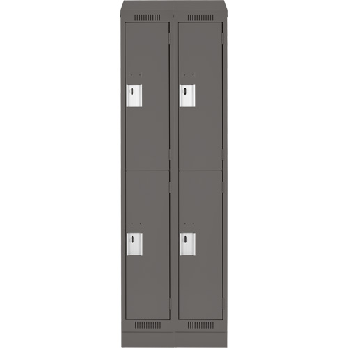 Clean Line Lockers, 2 -tier, Bank of 2, 24" x 18" x 82", Steel, Charcoal, Rivet (Assembled) Auto Electric Service Ltd.