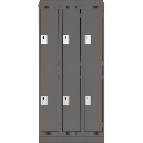 Clean Line Lockers, 2 -tier, Bank of 3, 36" x 18" x 82", Steel, Charcoal, Rivet (Assembled) Auto Electric Service Ltd.