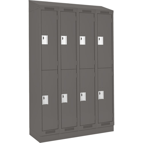 Clean Line Lockers, 2 -tier, Bank of 4, 48" x 18" x 82", Steel, Charcoal, Rivet (Assembled) Auto Electric Service Ltd.