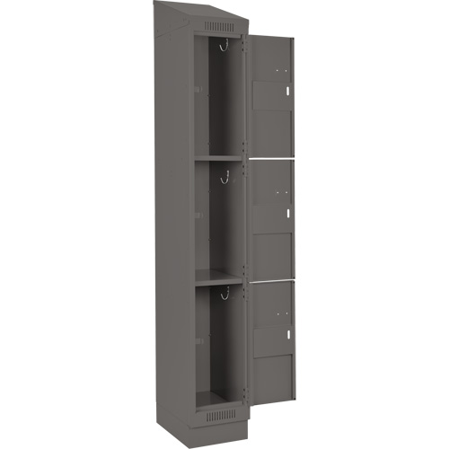 Clean Line Lockers, 3 -tier, Bank of 4, 48" x 18" x 82", Steel, Charcoal, Rivet (Assembled) Auto Electric Service Ltd.