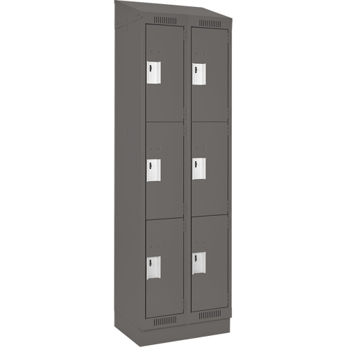 Clean Line Lockers, 3 -tier, Bank of 2, 24" x 18" x 82", Steel, Charcoal, Rivet (Assembled) Auto Electric Service Ltd.