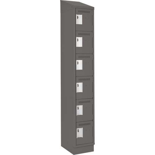 Clean Line Lockerette, 6 -tier, 12" x 18" x 82", Steel, Charcoal, Rivet (Assembled) Auto Electric Service Ltd.