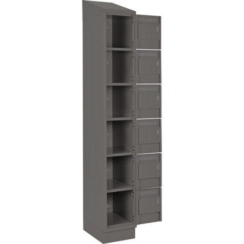 Clean Line Lockerette, 6 -tier, Bank of 4, 48" x 18" x 82", Steel, Charcoal, Rivet (Assembled) Auto Electric Service Ltd.