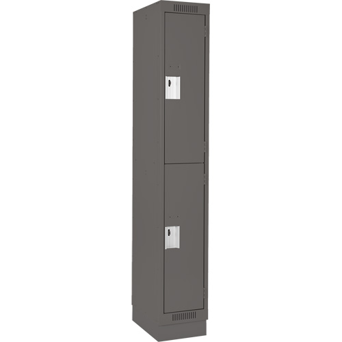 Clean Line Lockers, 2 -tier, 12" x 18" x 76", Steel, Charcoal, Rivet (Assembled) Auto Electric Service Ltd.
