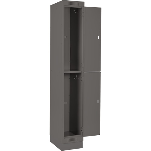 Casiers Clean Line, 2 niveaux, Bloc de 4, 48" x 18" x 76", Acier, Charbon, Rivet (assembl&eacute;) Auto Electric Service Ltd.