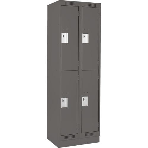 Clean Line Lockers, 2 -tier, Bank of 2, 24" x 18" x 76", Steel, Charcoal, Rivet (Assembled) Auto Electric Service Ltd.