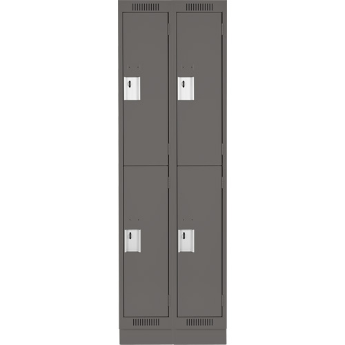 Clean Line Lockers, 2 -tier, Bank of 2, 24" x 18" x 76", Steel, Charcoal, Rivet (Assembled) Auto Electric Service Ltd.