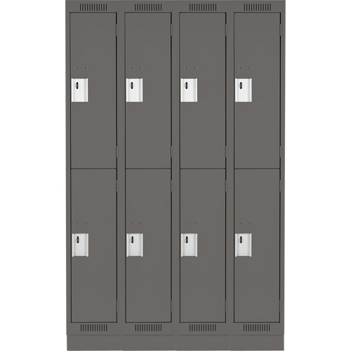 Casiers Clean Line, 2 niveaux, Bloc de 4, 48" x 18" x 76", Acier, Charbon, Rivet (assembl&eacute;) Auto Electric Service Ltd.