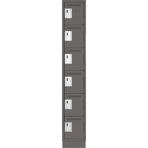 Clean Line Lockerette, 6 -tier, 12" x 18" x 76", Steel, Charcoal, Rivet (Assembled) Auto Electric Service Ltd.