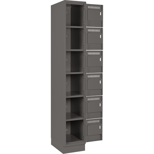 Clean Line Lockerette, 6 -tier, Bank of 3, 36" x 18" x 76", Steel, Charcoal, Rivet (Assembled) Auto Electric Service Ltd.