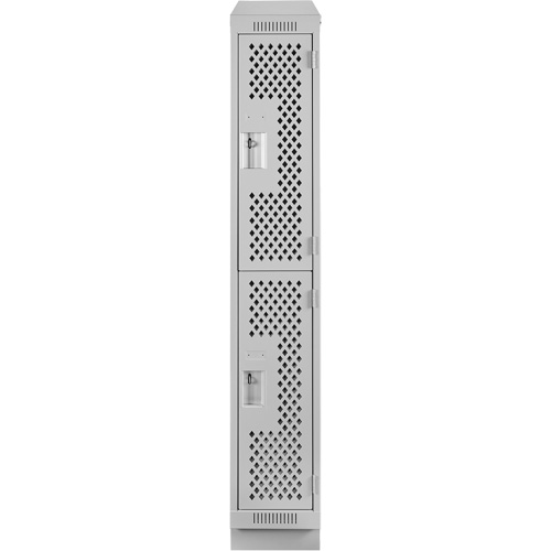 Clean Line Lockers, 2 -tier, 12" x 15" x 82", Steel, Grey, Rivet (Assembled), Perforated Auto Electric Service Ltd.