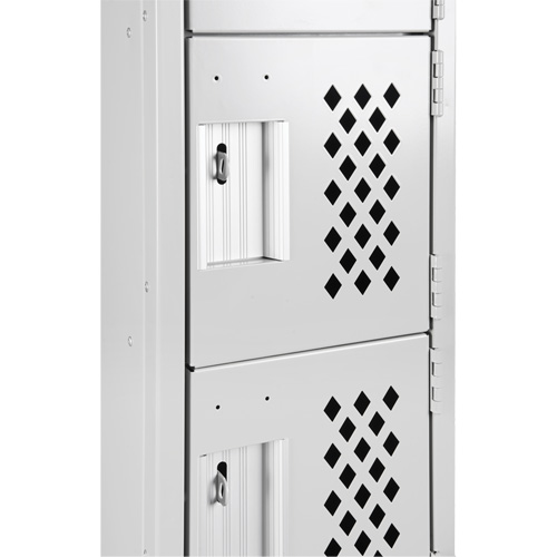 Assembled Clean Line Perforated Economy Lockers, 6 -tier, Bank of 4, 18" x 72" x 12", Steel Auto Electric Service Ltd.