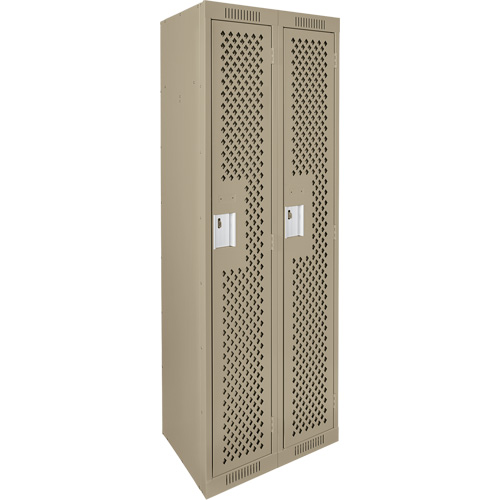 Clean Line Lockers, Bank of 2, 24" x 15" x 72", Steel, Beige, Rivet (Assembled), Perforated Auto Electric Service Ltd.