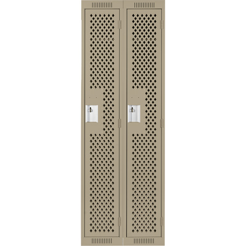 Clean Line Lockers, Bank of 2, 24" x 15" x 72", Steel, Beige, Rivet (Assembled), Perforated Auto Electric Service Ltd.