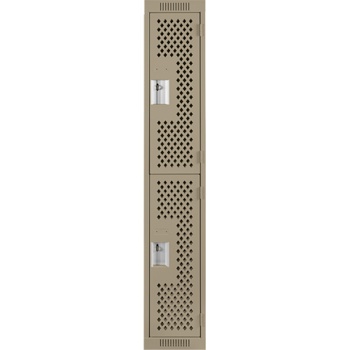 Clean Line Lockers, 2 -tier, 12" x 15" x 72", Steel, Beige, Rivet (Assembled), Perforated Auto Electric Service Ltd.