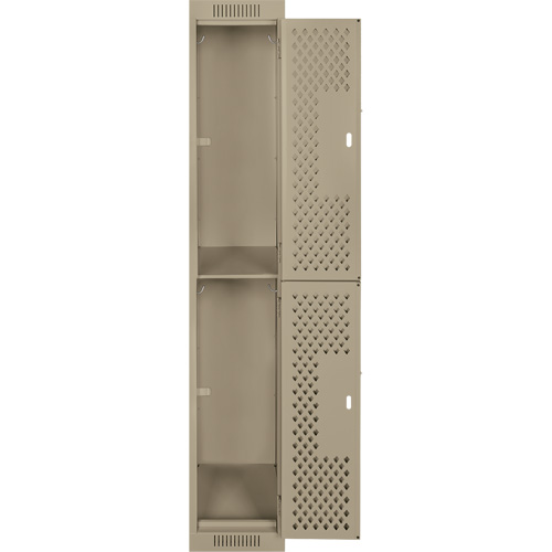 Clean Line Lockers, 2 -tier, 12" x 15" x 72", Steel, Beige, Rivet (Assembled), Perforated Auto Electric Service Ltd.