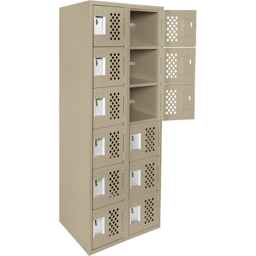 Assembled Lockerettes Clean Line Perforated Economy Lockers, 6 -tier, Bank of 2, 18" x 72" x 12", Steel Auto Electric Service Ltd.