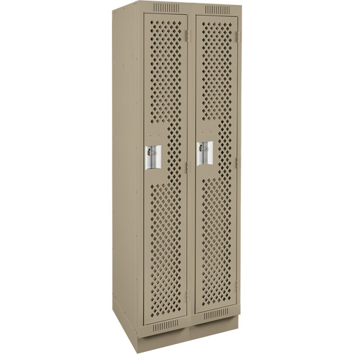 Clean Line Lockers, Bank of 2, 24" x 12" x 76", Steel, Beige, Rivet (Assembled), Perforated Auto Electric Service Ltd.