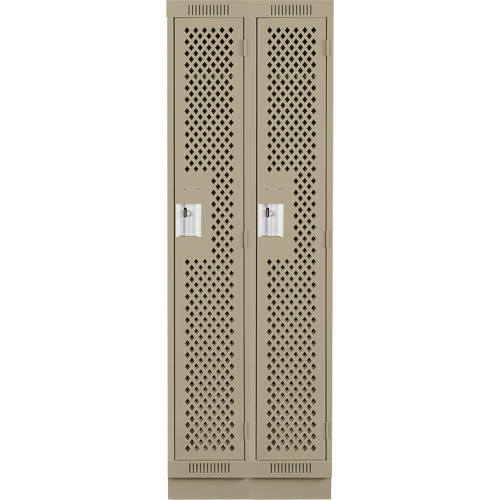 Clean Line Lockers, Bank of 2, 24" x 12" x 76", Steel, Beige, Rivet (Assembled), Perforated Auto Electric Service Ltd.