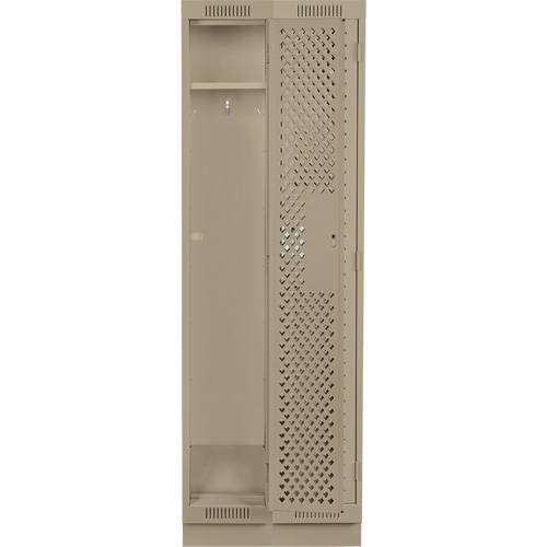 Clean Line Lockers, Bank of 2, 24" x 12" x 76", Steel, Beige, Rivet (Assembled), Perforated Auto Electric Service Ltd.