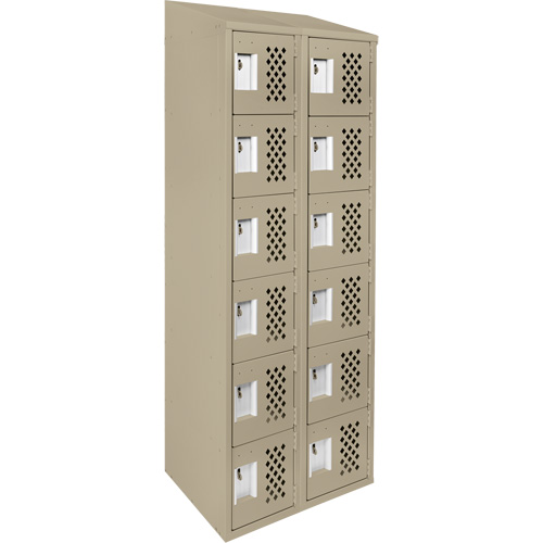 Assembled Lockerettes Clean Line Perforated Economy Lockers, 6 -tier, Bank of 2, 18" x 72" x 12", Steel Auto Electric Service Ltd.