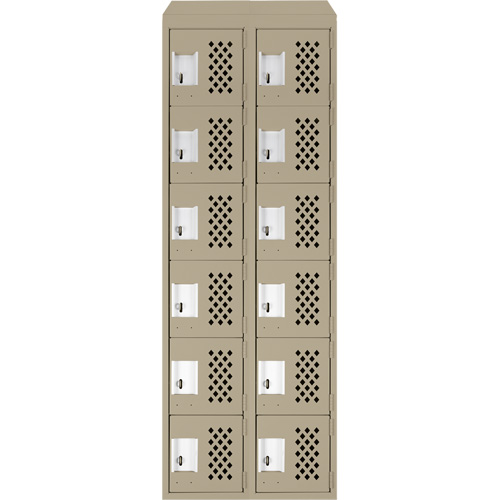 Assembled Lockerettes Clean Line Perforated Economy Lockers, 6 -tier, Bank of 2, 18" x 72" x 12", Steel Auto Electric Service Ltd.