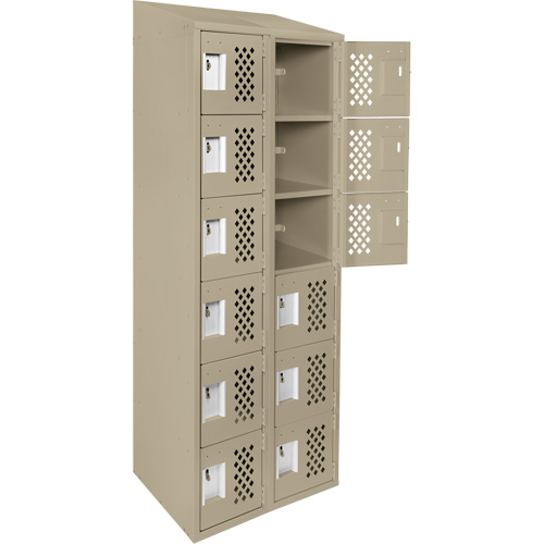 Assembled Lockerettes Clean Line Perforated Economy Lockers, 6 -tier, Bank of 2, 18" x 72" x 12", Steel Auto Electric Service Ltd.